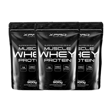 Kit 3x Whey Protein 900g XPro – Massa Muscular, Recuperação e Energia | Alta Proteína