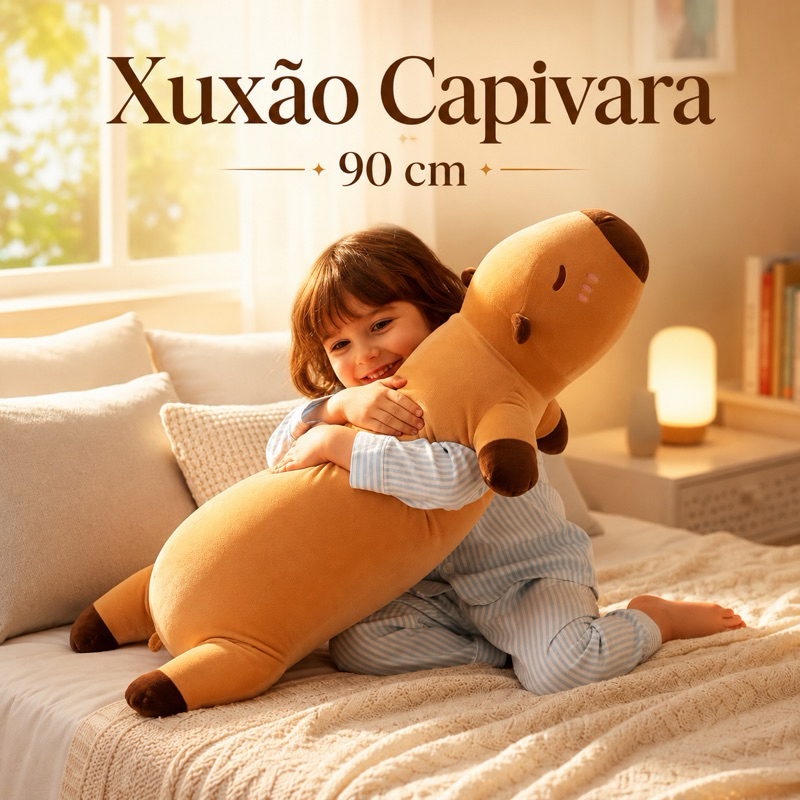 Xuxão Capivara 90cm Pelúcia Gigante Macia Almofada Travesseiro Fofo Presente Infantil