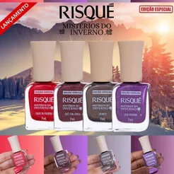 Kit Esmaltes Metálicos Risqué Mistérios do Inverno Coleção Especial Lançamento 9ml