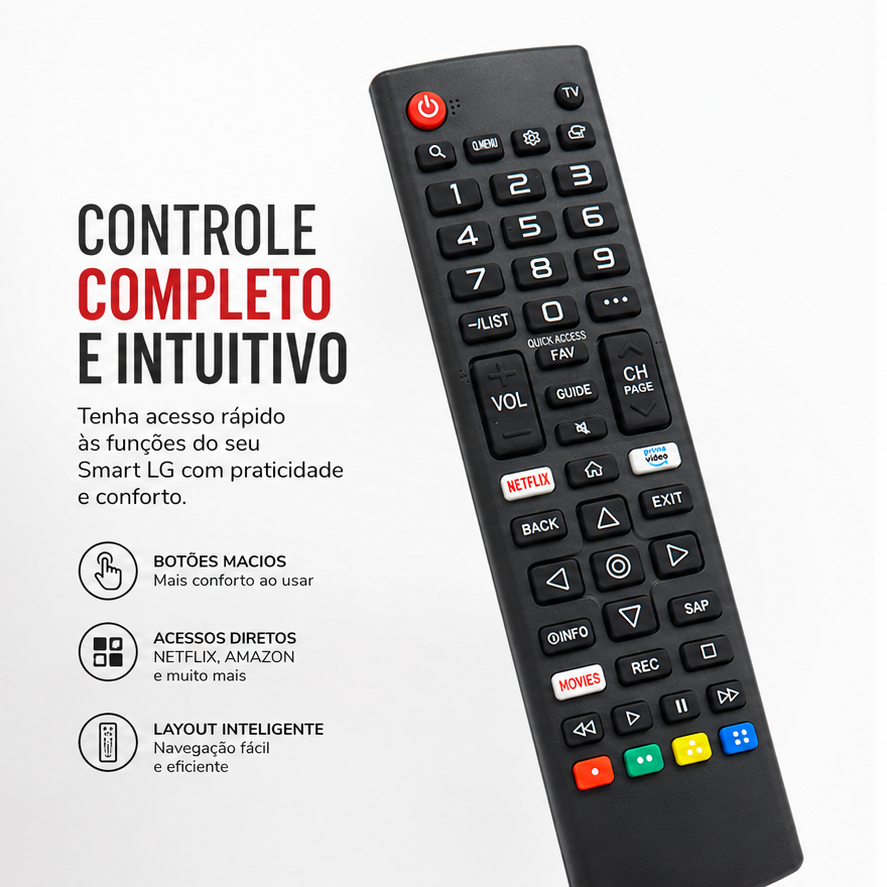 Controle para Samsung Smart TV Compatível 4K LED LCD Universal Netflix Prime Globoplay Pronto para Uso
