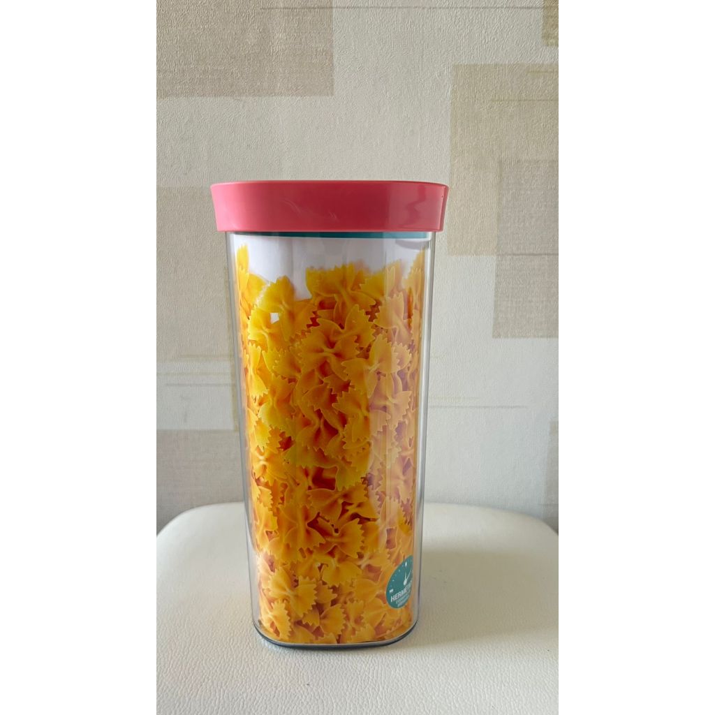 Pote Hermético de 1500 Ml para alimentos e Mantimentos com Tampa rosa/ Pote macarrão