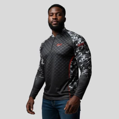 Camisa Hard Sport Camuflado Preto Proteção Solar Uv50+ Dryfit