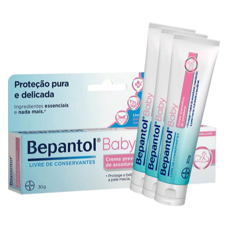 KIT C/3 UN Bepantol Baby 30g Creme Preventivo De Assaduras