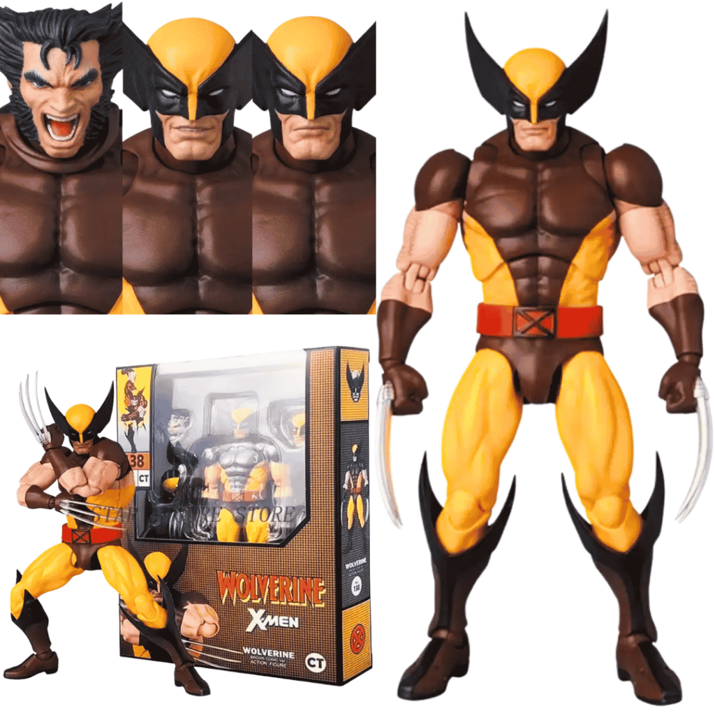 Boneco Wolverine Action Figure Avengers X-Men Articulado Premium Mafex 096 Versão Quadrinhos Mafex