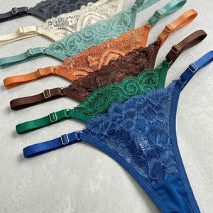 Kit com 5 Calcinhas com Regulagem Fio Duplo de Renda Microfibra Dupla Lingerie Feminina Moda Intima