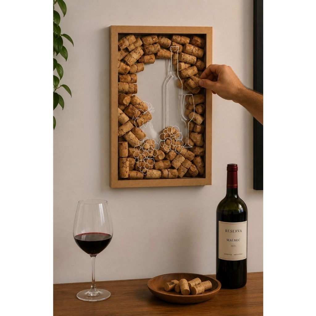 Porta Quadro Rolhas De Vinho Para Parede