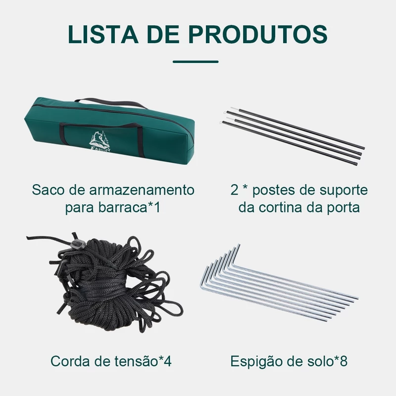 Barraca de Camping Automática para 3-4 Pessoas 215x215x145cm — foto 8