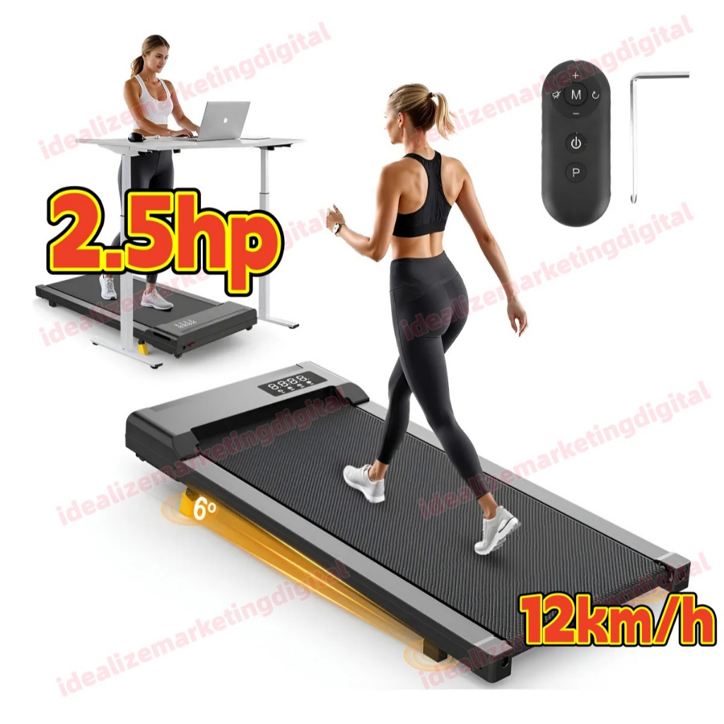 Esteira Elétrica Ergométrica Ginástica Inclinacão 12km 2.5hp Preto