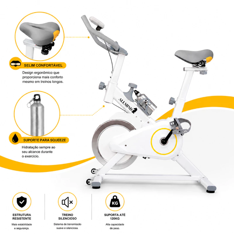 Bike Ergométrica Fitness com Painel Digital e Squeeze 120kg — foto 7