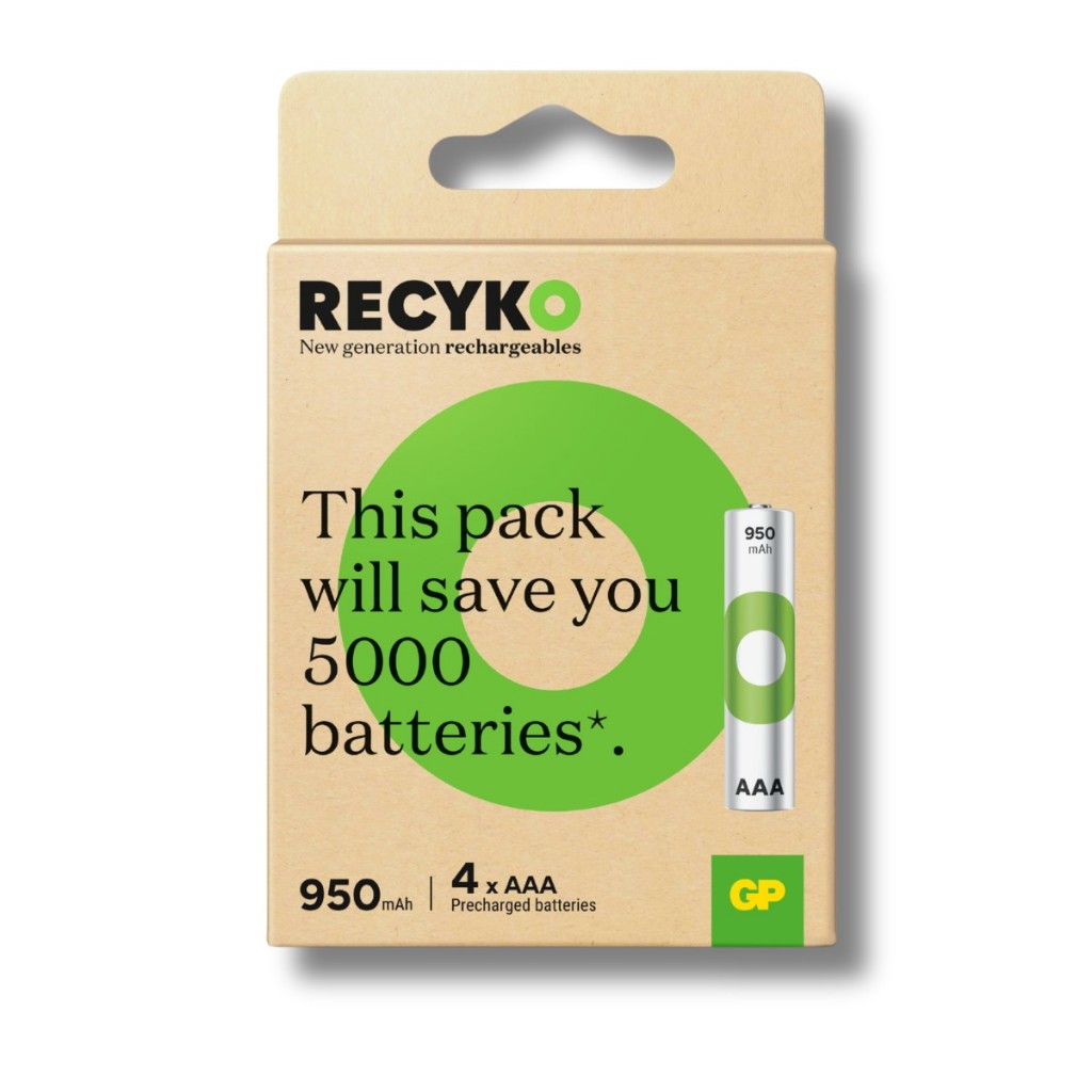 Pilha Recarregavel AAA GP Recyko Bateria 3A 950mAh Palito 4 unidades