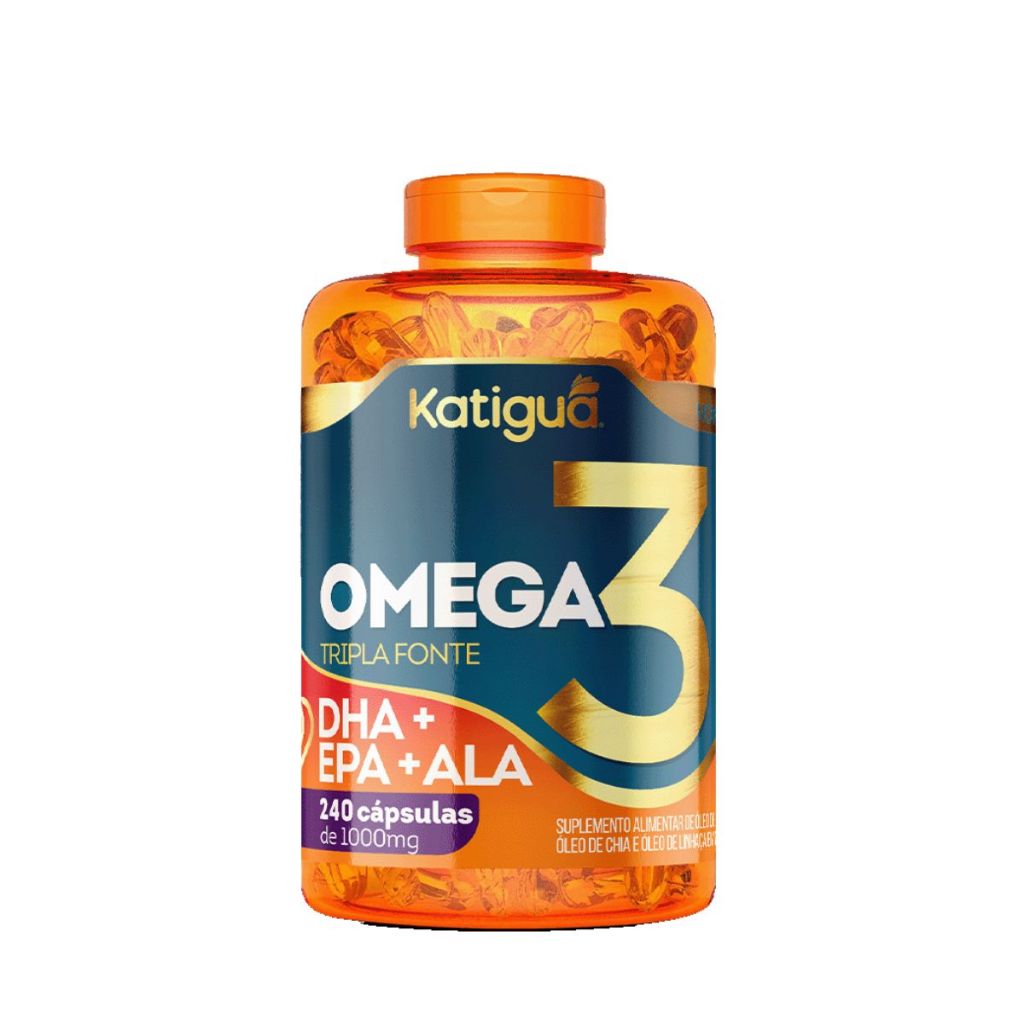 ÔMEGA 3 Tripla Fonte 1000mg Katiguá  60, 120 , 180 ou 240 cápsulas Óleo de Peixe 100% Puro Premium
