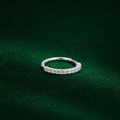 Piercing Argola Cravejada Prata 925 Brilho Sofisticado Delicado