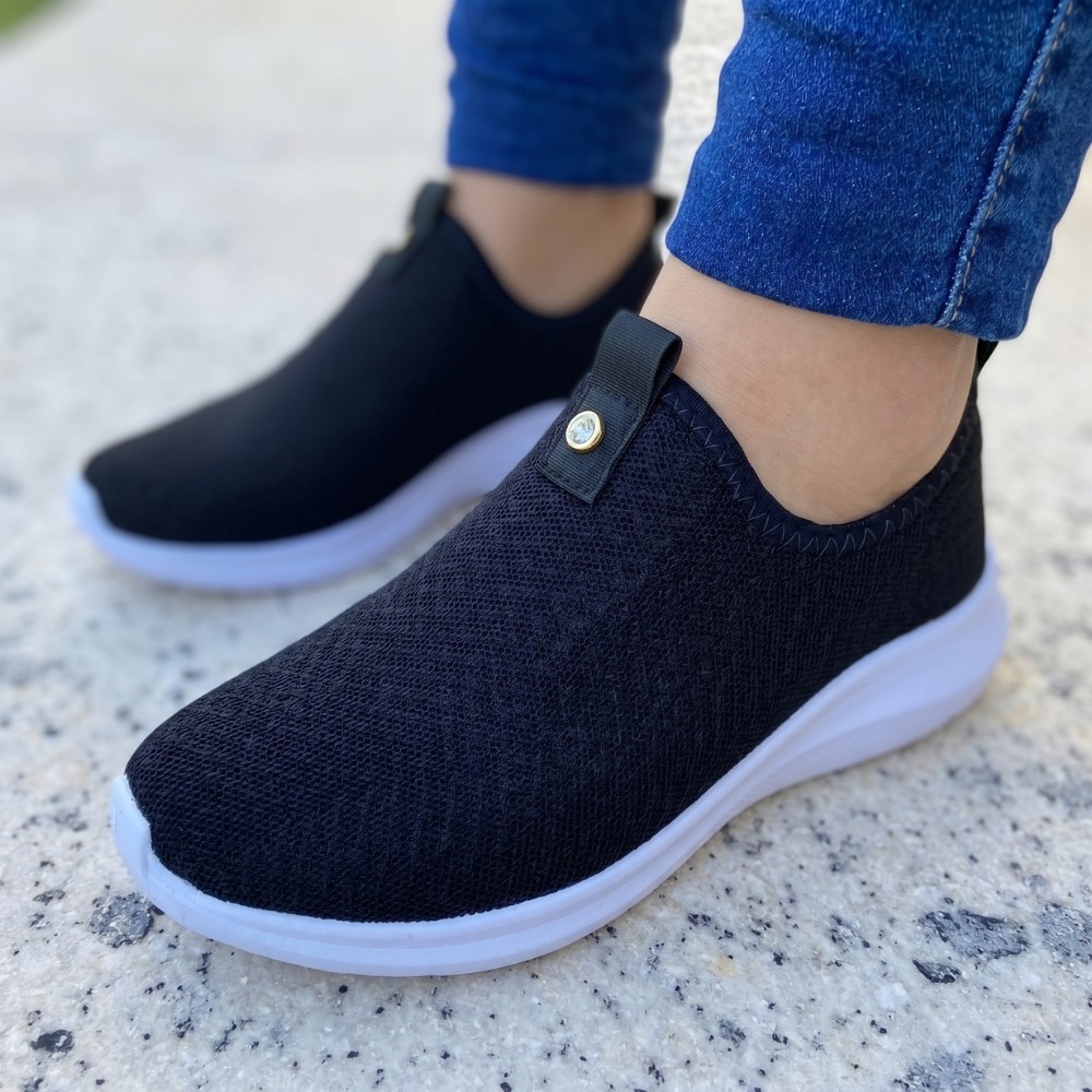 Tênis Feminino Meia Casual Academia Confortável Sem Cadarço Calce Fácil