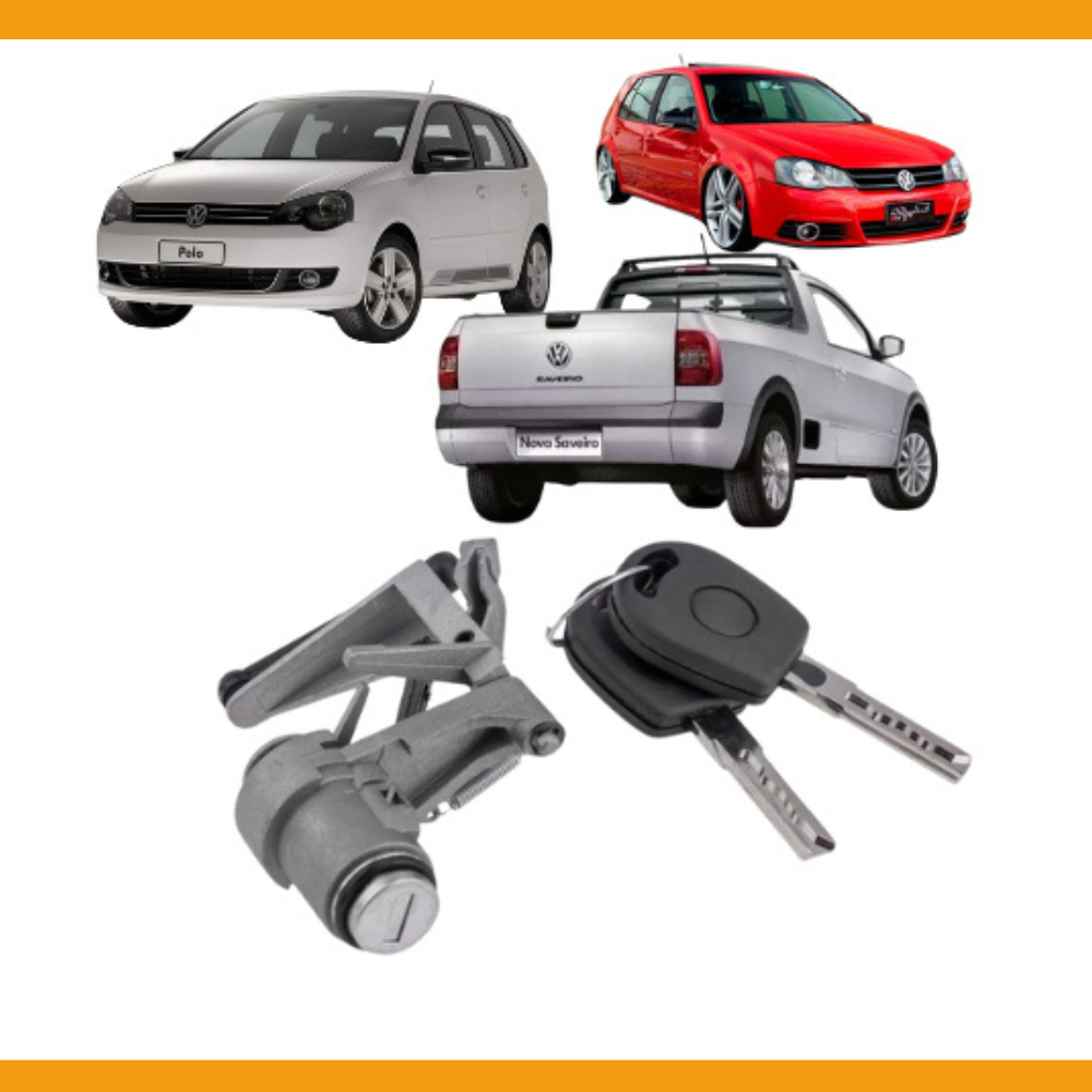 Cilindro Fechadura Tampa Traseira Saveiro G5 G6 Golf Polo 2009 10 11 12 2013 14 a 2019 Chave Inclusa