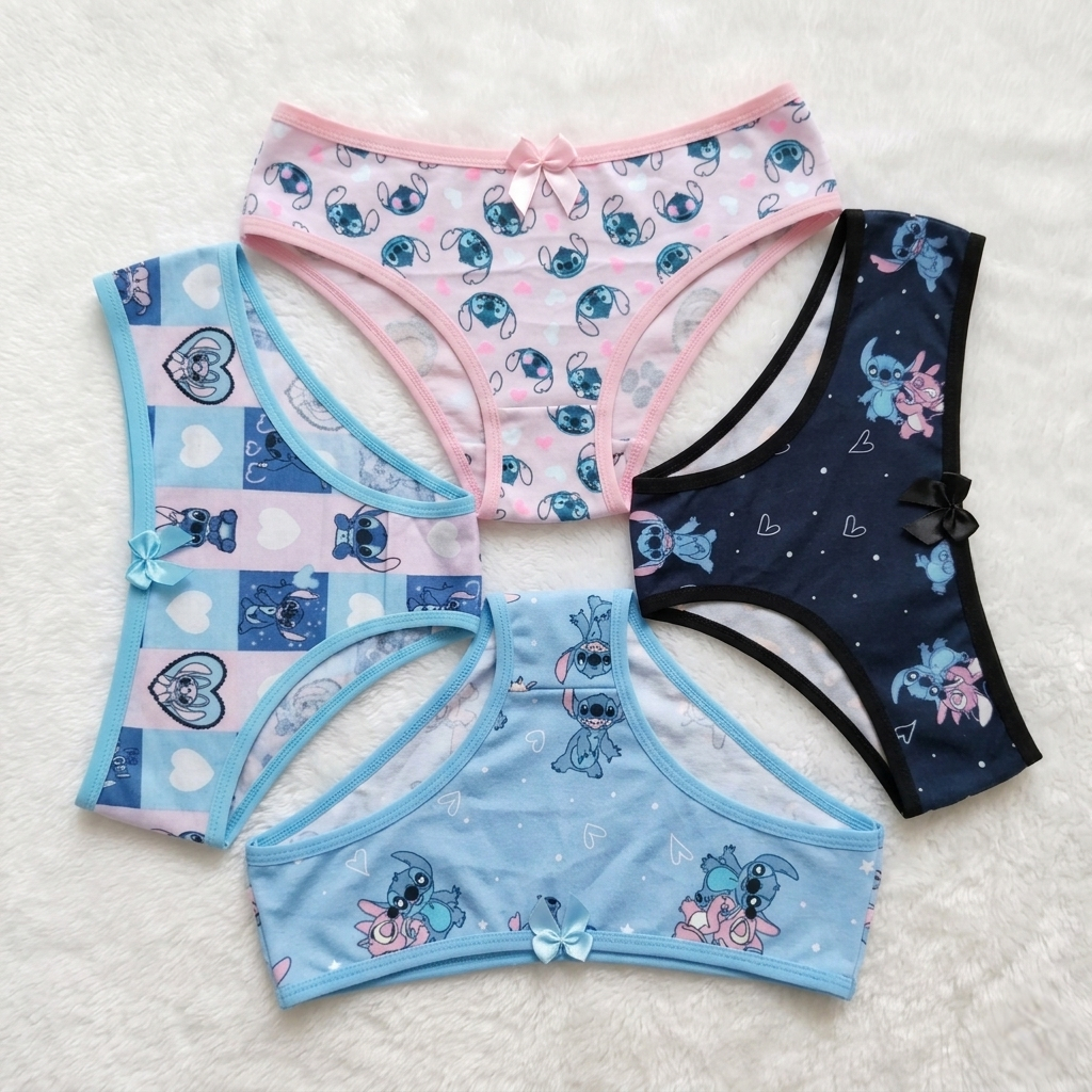 Kit 20 Calcinhas Infantil Menina Juvenil Toque de Algodão Macio Estampadas Sortidas Toque Suave Aleatórias – Dia a Dia