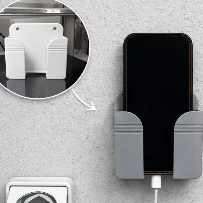 Suporte Celular Parede Sem Furo Porta Celular Carregando Com Fita e Parafusos
