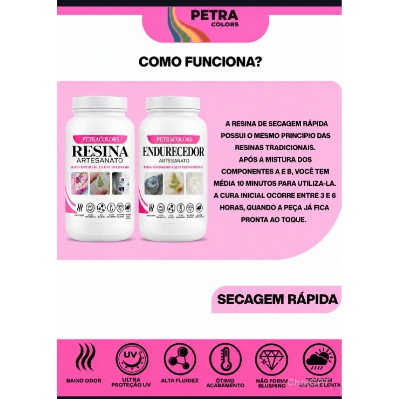 Resina e endurecedor especial Artesanato kit 450 G baixa espessura.