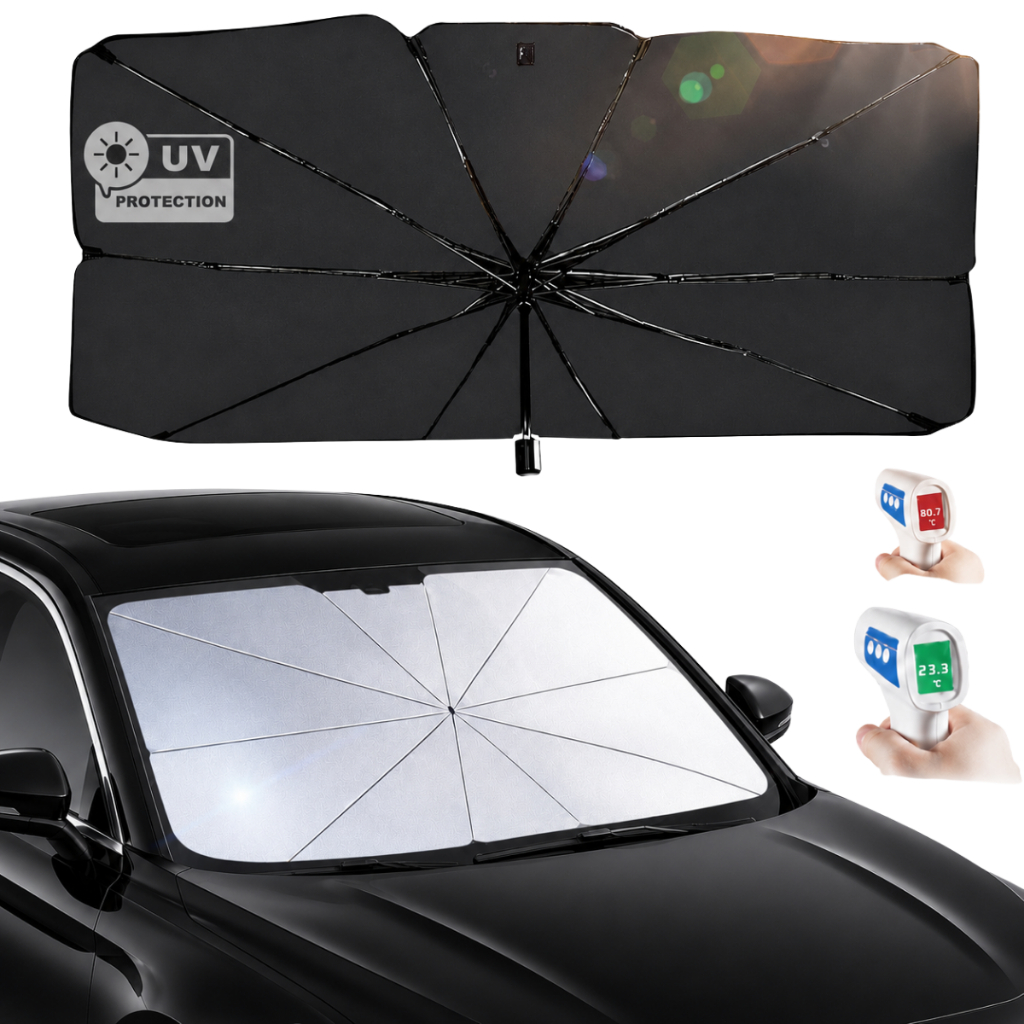 Quebra Sol Parabrisa Carro Guarda Chuva Protetor Solar UV Tapa Sol Automotivo Painel Universal