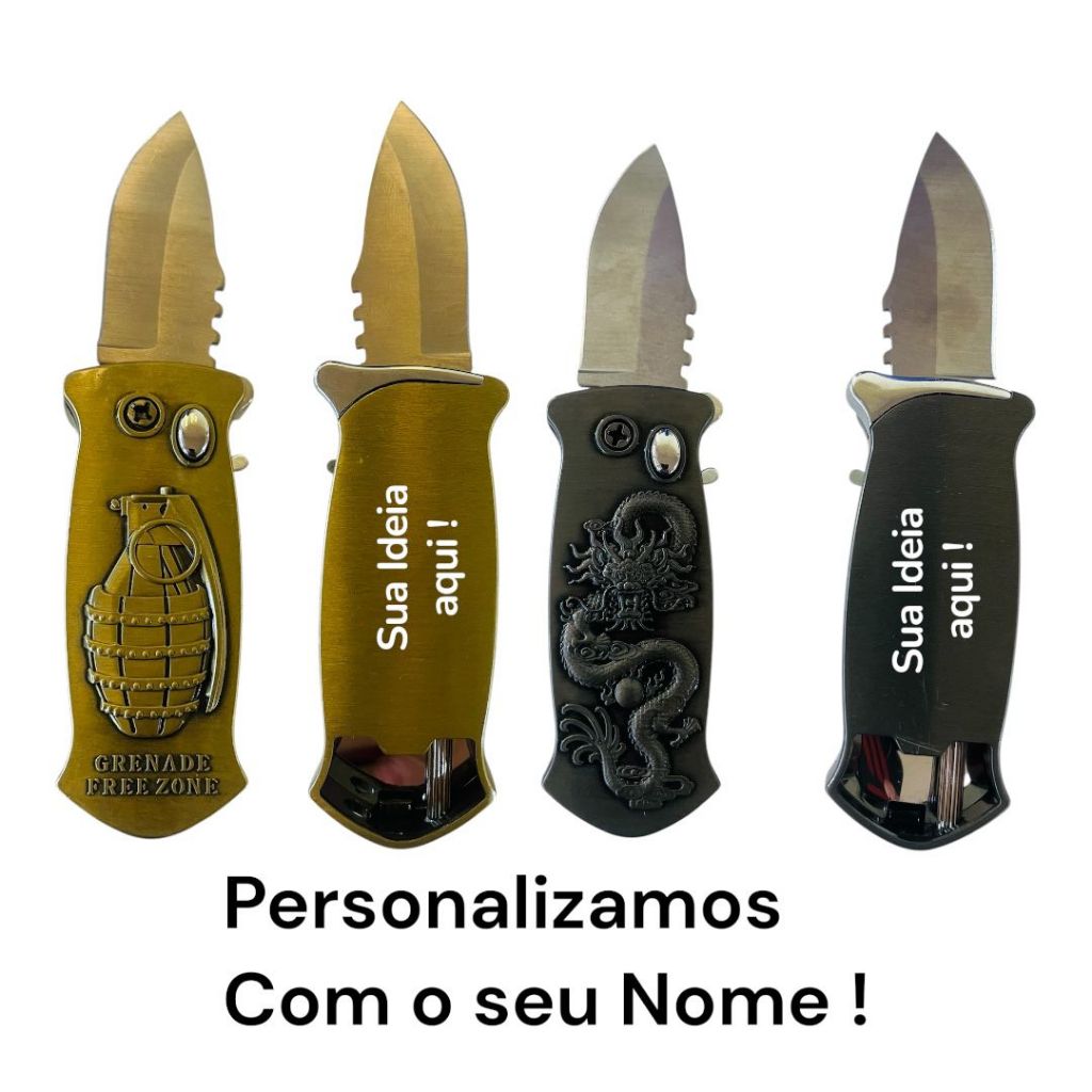 Isqueiro Maçarico Canivete e Abridor De Garrafa Personalizado