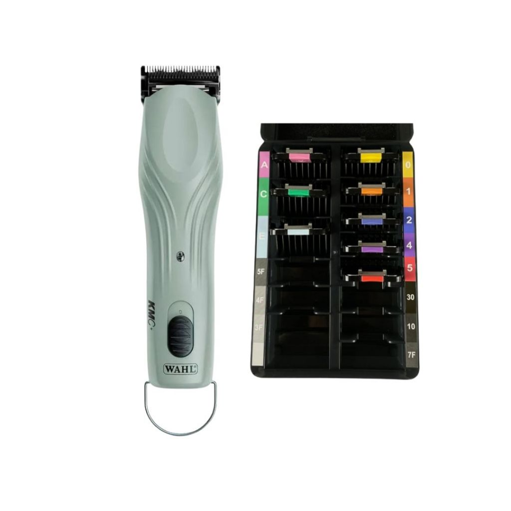 Kit Máquina de Tosa Wahl KMC+ Com Fio + Snaps Adaptadores MBS Com Porta Lâminas