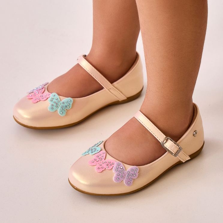 Sapatilha Infantil Bailarina Borboletas Brilho Pampili