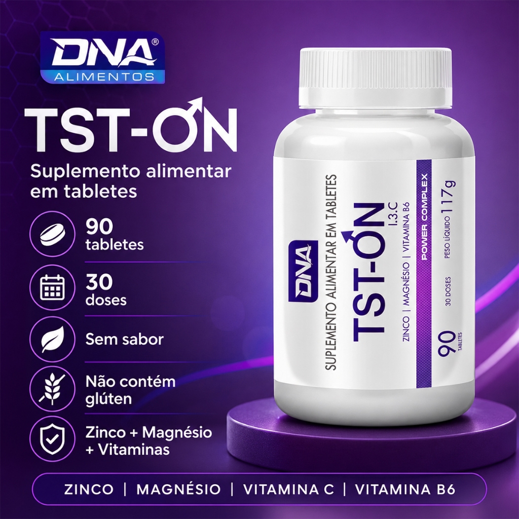 Testosterona Vitamina 90 Tabletes Tst On Zinco Magnésio Vitaminas Libido Energia Masculina 30 Doses