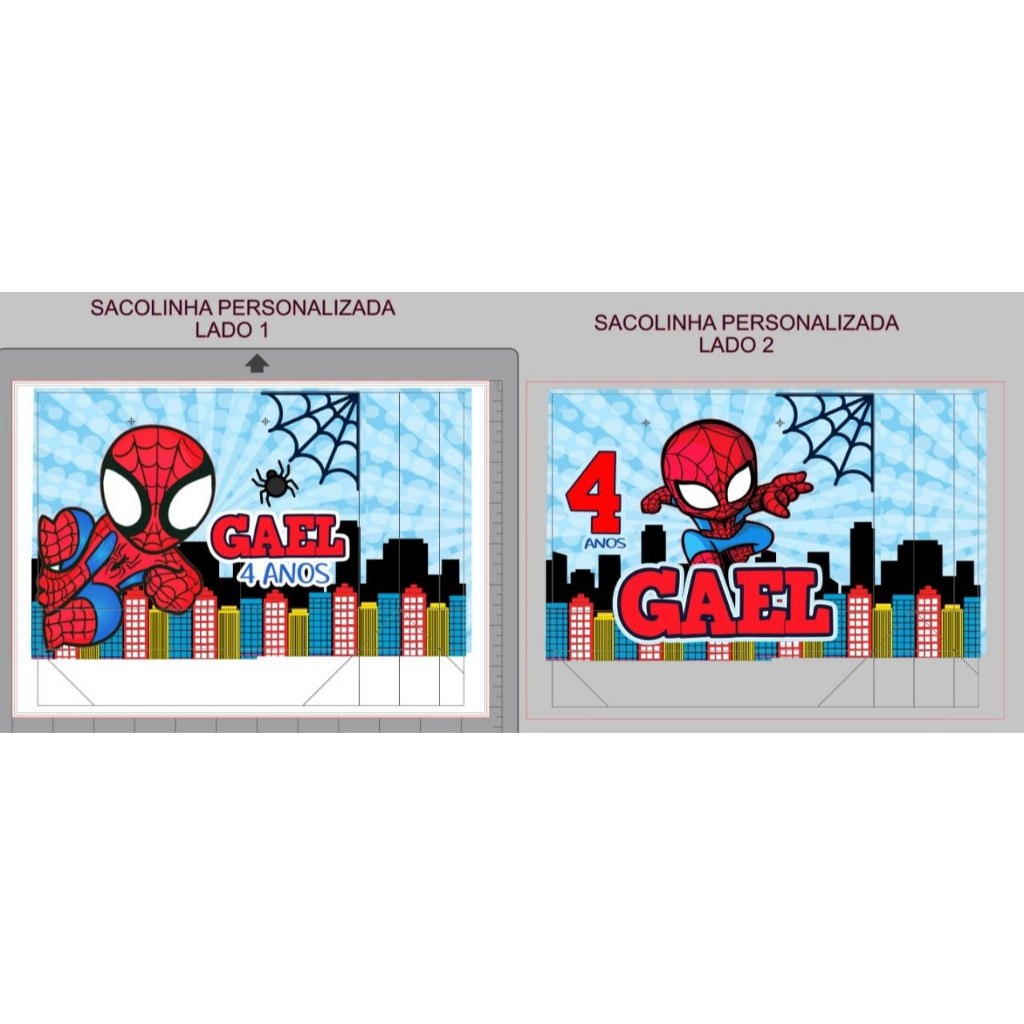 Sacolinha Personalizada Homem Aranha Cute para Festa Infantil | Sacolinha Surpresa Lembrancinha Bolsinha para Doces