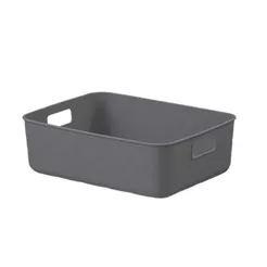 Caixa Organizadora Puffer 4,5 L Cinza Chumbo Coza