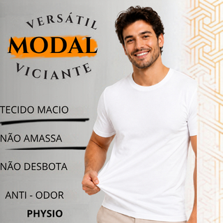 Camiseta Básica Branca Masculina Malha Peruana Premium Slim Fit e Tradicional Regular- Alta qualidade Modelagem Slim Fit