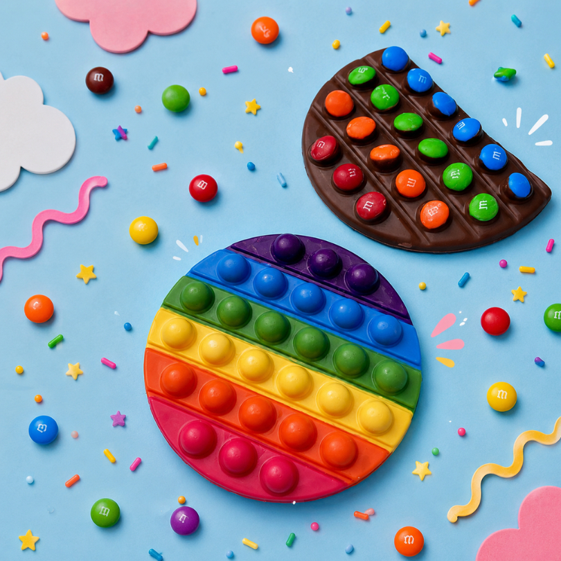 1~10 Forma BWB Simples P/ Chocolate Pop Its Fidget Toy Dia Das Crianças - 10267 Redondo Simples (CHOCO) · foto 2