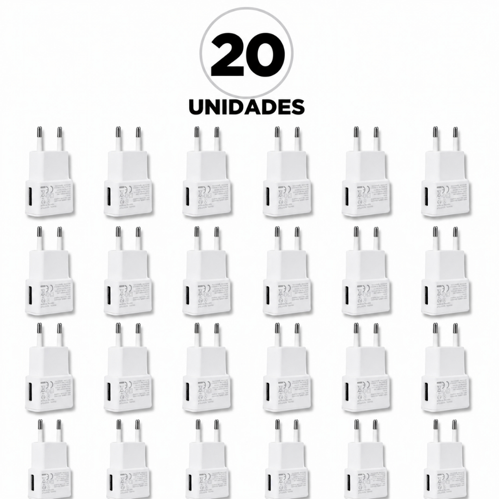 20 Carregadores USB Universal Compatível Diversos Celulares
