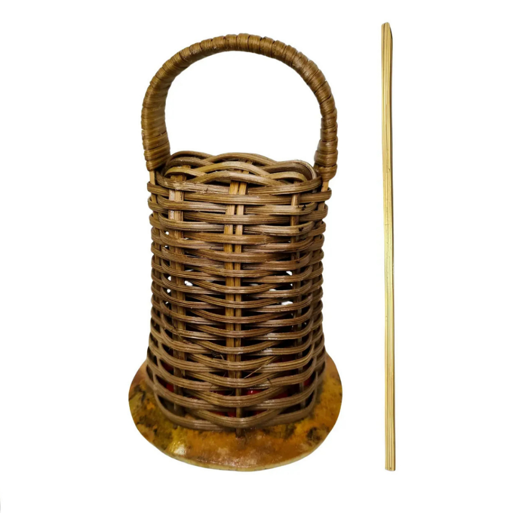 Caxixi Profissional Percussão + 1 Baqueta Varinha Bambu 30cm