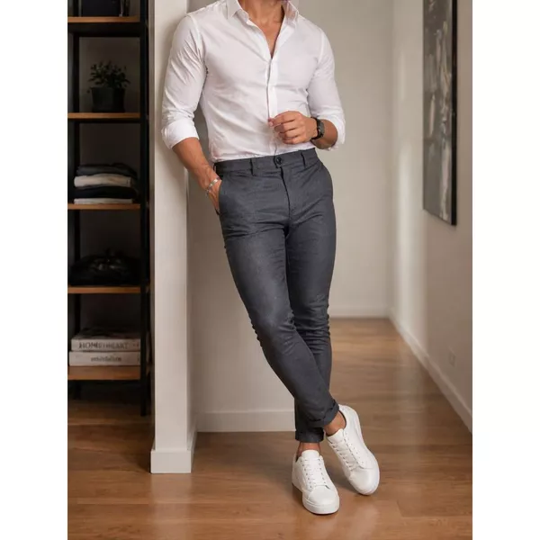 calça alfaiataria masculina social ajustada
