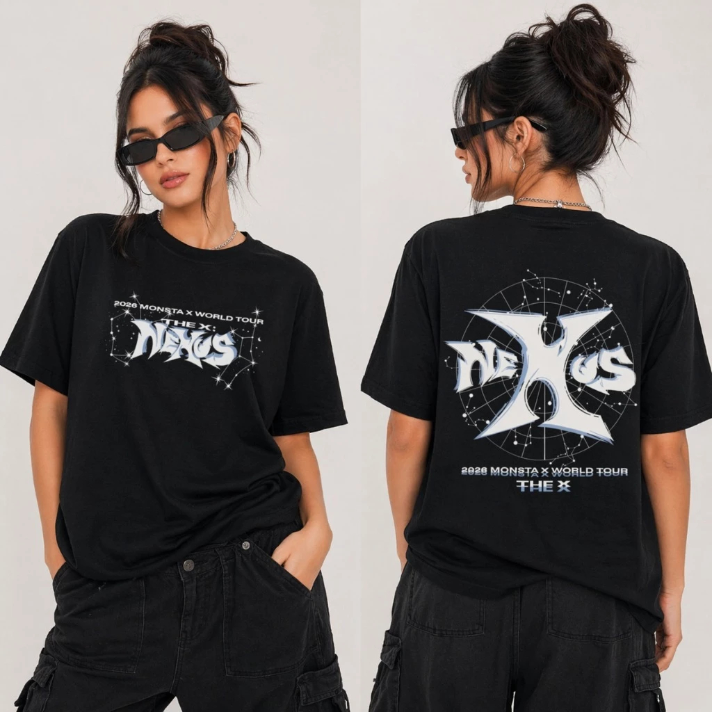 Camiseta Basica e Plus Size T-shirt K-Pop Monsta X The X Nexus Tour Boyband Show Brasil 2026 Kpop