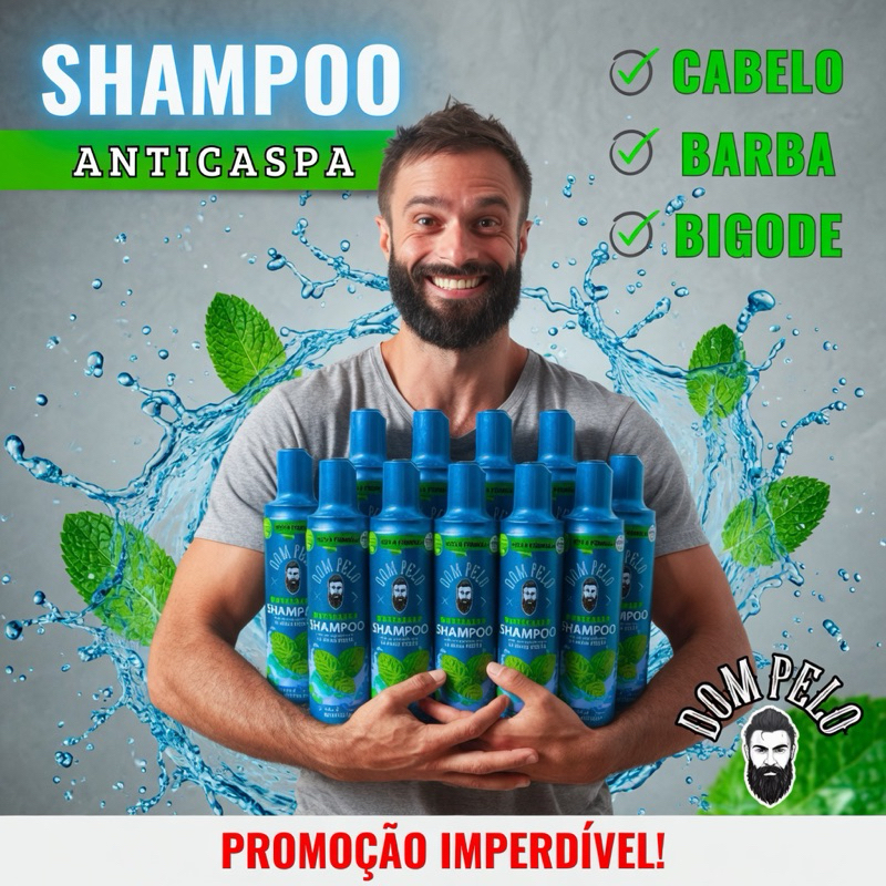 Shampoo Anticaspa Dom Pelo – Caixa com 10 Unidades