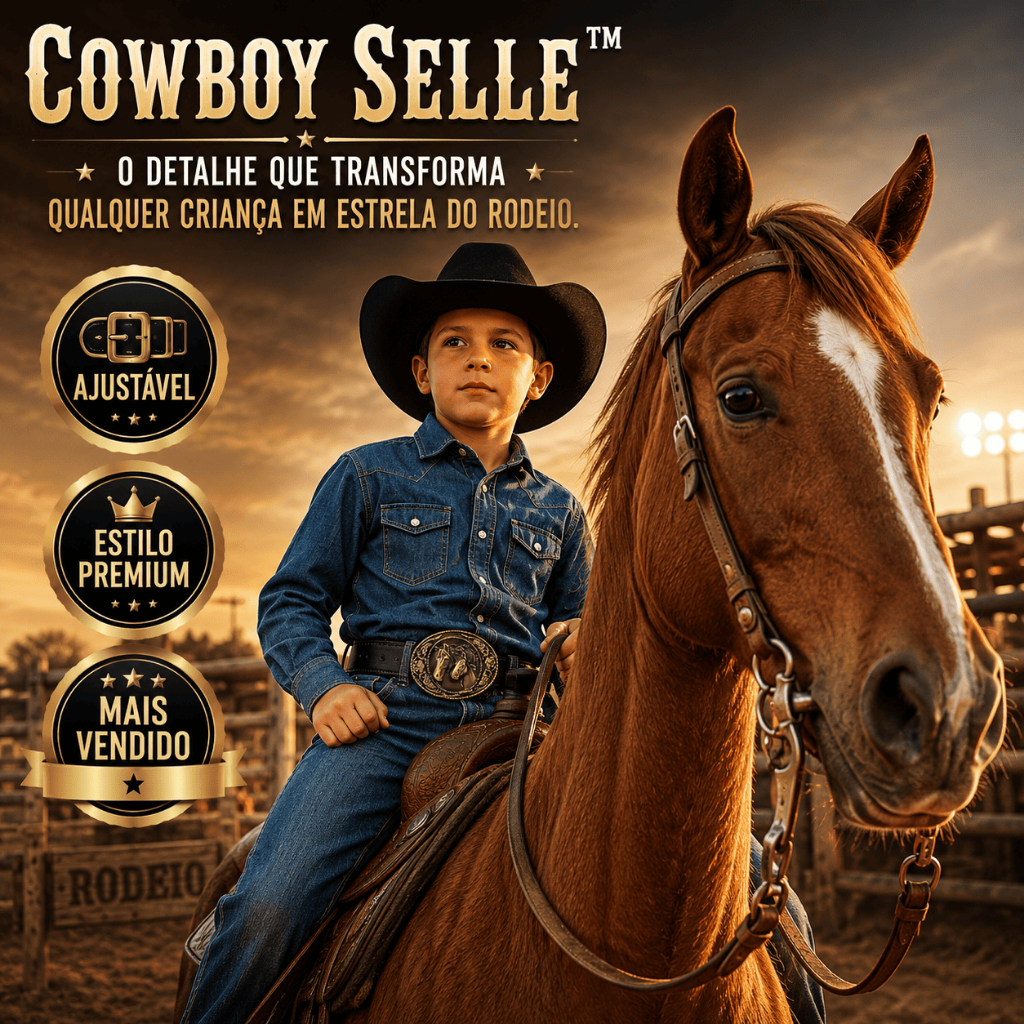 Cinto Fivela Country infantil Cavalo Para Crianças Menino e Menina Rodeio Festa Junina Peão Sertanejo Unissex Ajustavel
