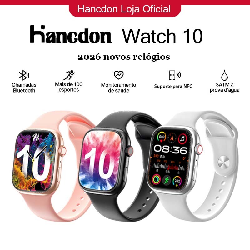 smartwatch relogio Galaxy Watch 10 Hancdon 100+ esportes Chamada Bluetooth NFC/Notificações /Fitness/Calorias