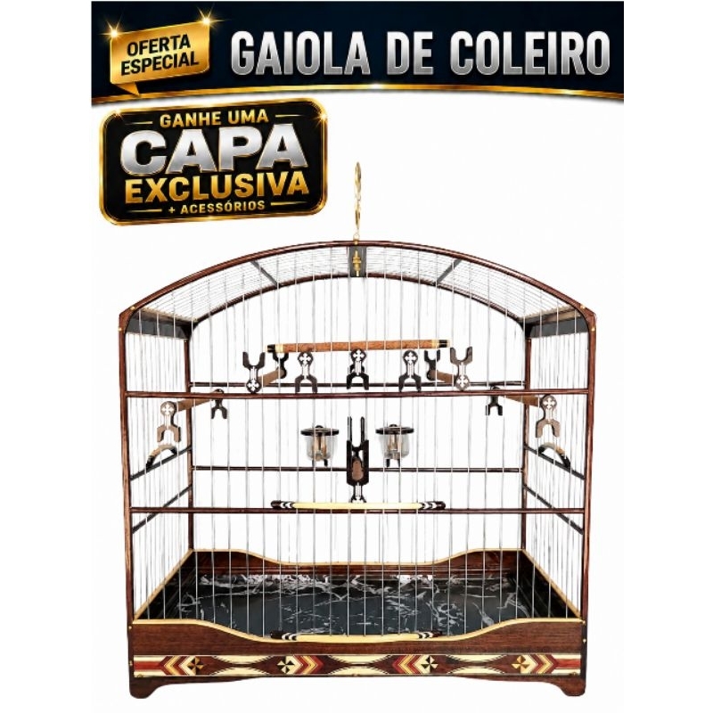 Gaiola Coleiro Paleta de Inox - Modelo Tradicional - Padrão Torneio