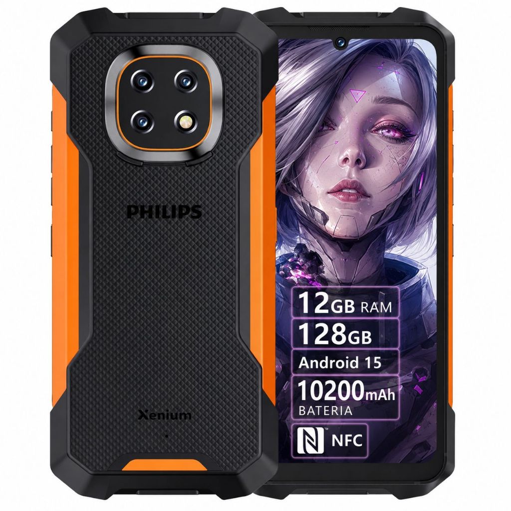 Celular Robusto Philips S8320 Xenium 12/128 NFC Prova d'água bateria 10200mah Tela HD+ 90hz