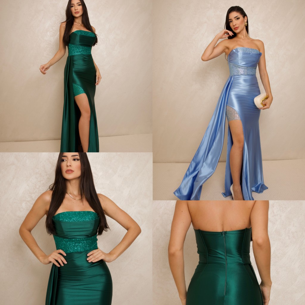 VESTIDO DE FESTAS RAFAELY COM BRILHO PARA FORMATURA MADRINHAS