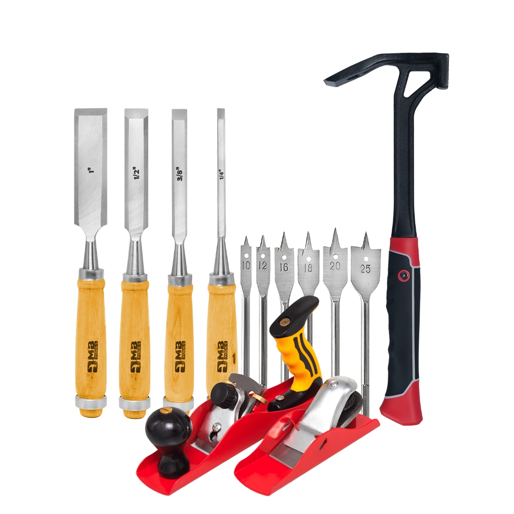 Kit Ferramentas Marcenaria Plaina Manual Formões Brocas Chatas Enxó Para Madeira Profissional