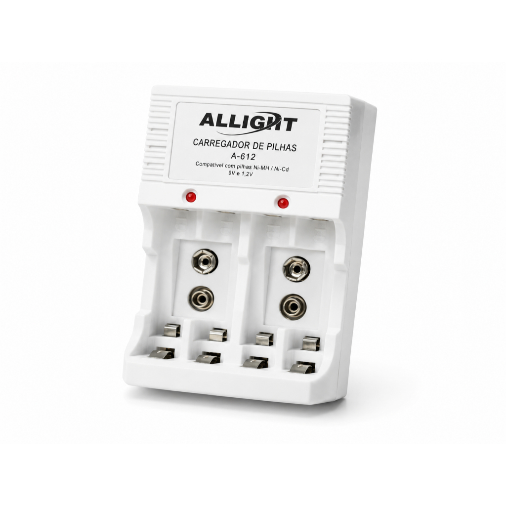 Carregador De Pilha Aa/aaa Bateria 9v Recarregável Bivolt