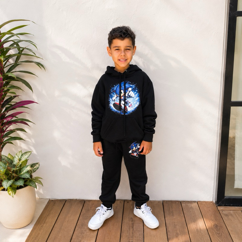 Conjunto Infantil Moletom Masculino Premium Blusa e Calça Flanelado Inverno Quentinho Confortável Moda Kids 2 ao 14