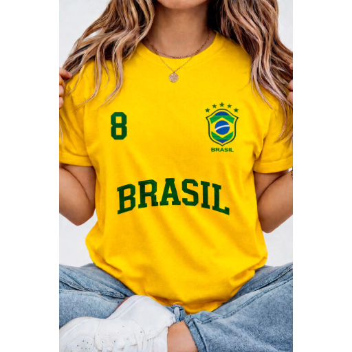 Blusa Feminina Brasil Copa Malha Premium