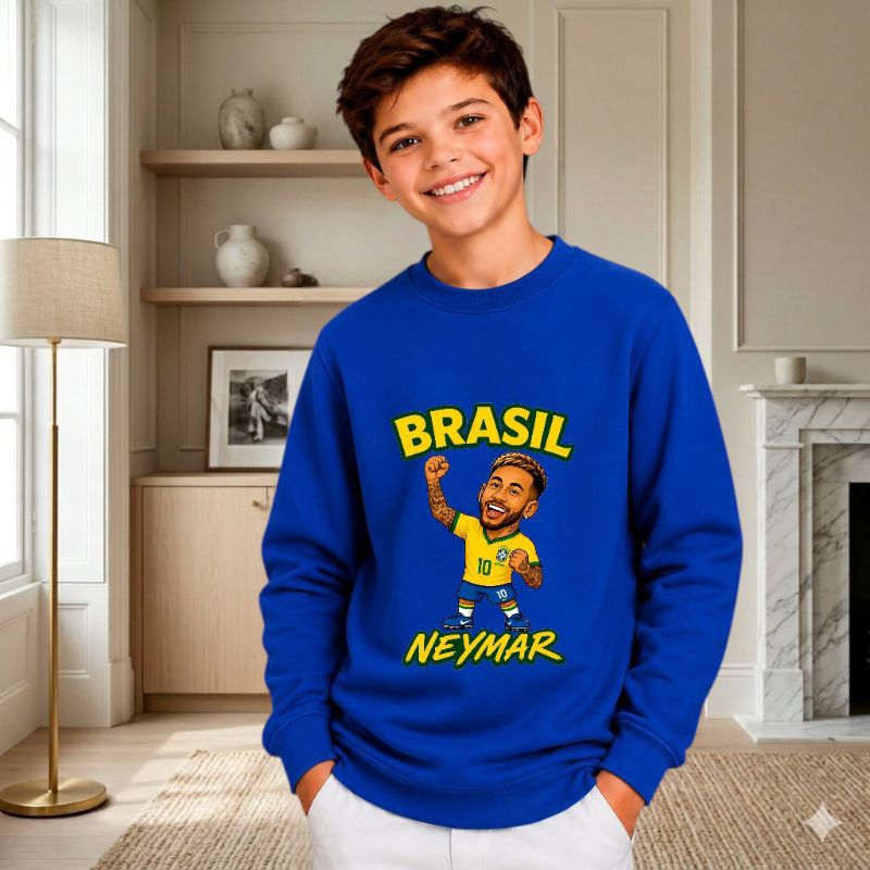 moletom Infantil frio Brasil Neymar copa jogos juvenil criança tamanho do 2 ao 14