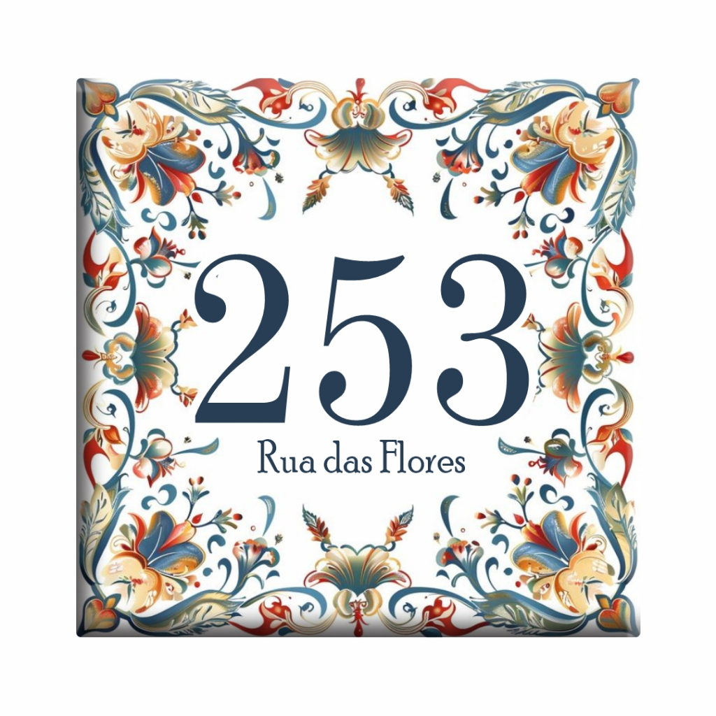 Azulejo Número de Casa Personalizado e Nome da Rua e Número Placa para Muro Número Residencial 3