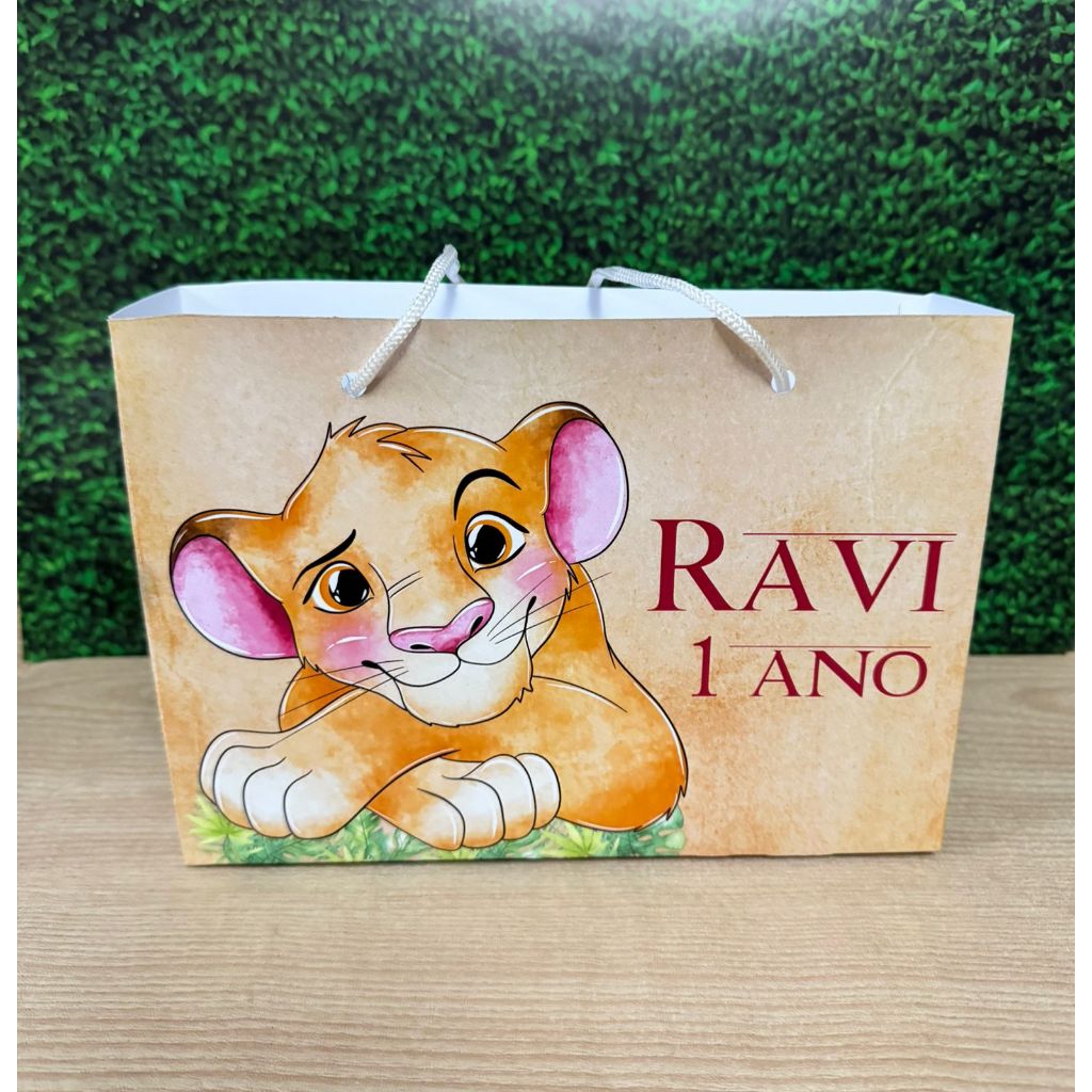 Sacolinha Surpresa G O Rei Leão Lembrancinhas Personalizada com nome Festa Infantil Chá Aniversário Lembrancinhas