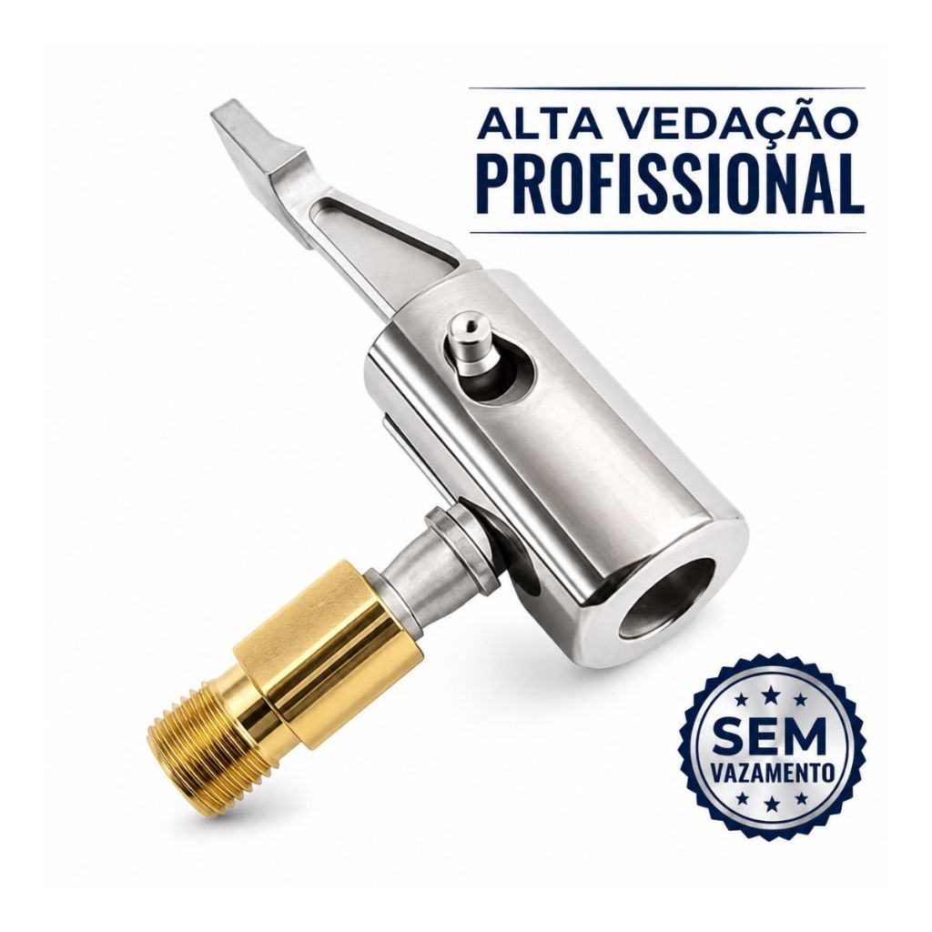 Bico Inflador de Pneus Engate Rápido com Trava Automática para Compressor de Ar Carro Moto Bicicleta