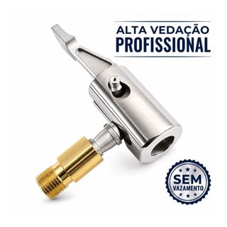 Bico Inflador de Pneus Engate Rápido com Trava Automática para Compressor de Ar Carro Moto Bicicleta