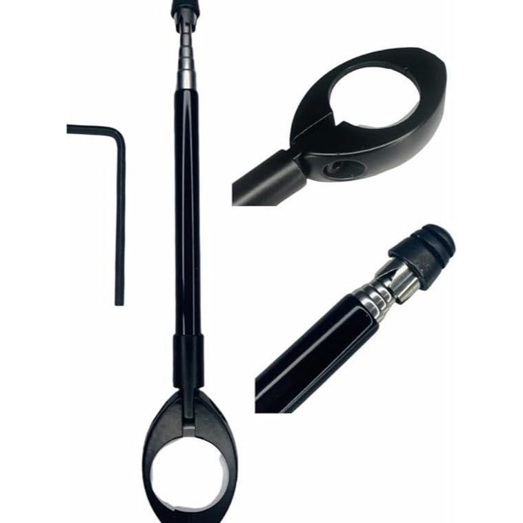 Antena Corta Pipa Retrátil Anti Cerol Preta ou Prata para Moto – Aço Inox Universal de Guidão